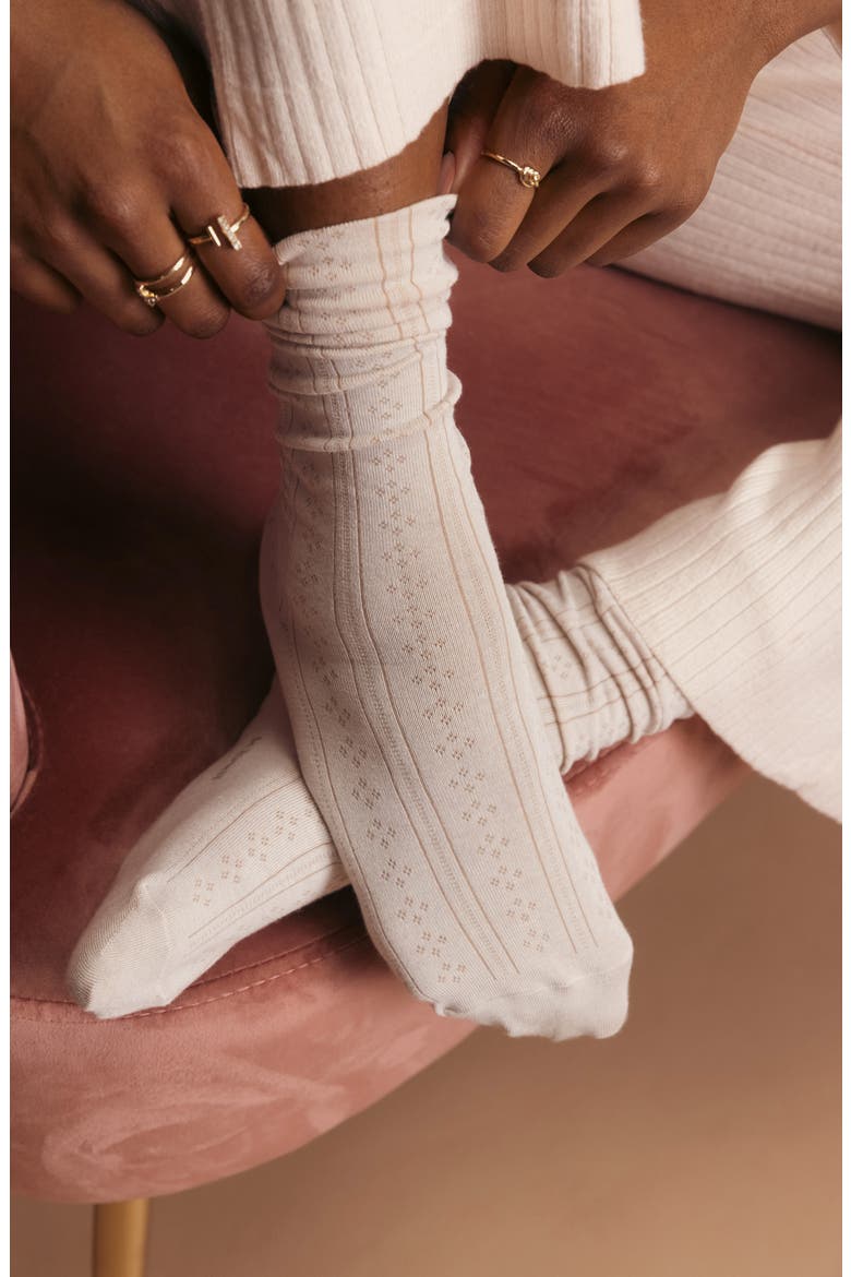 Assorted 2-Pack Pointelle Crew Socks, Alternate, color, WHITE