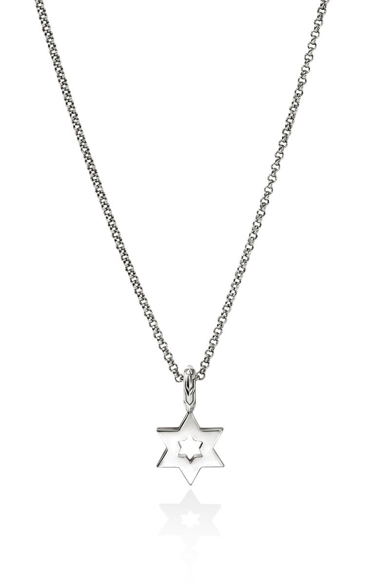 John Hardy JH Essential Star of David Pendant Necklace, Alternate, color, Silver