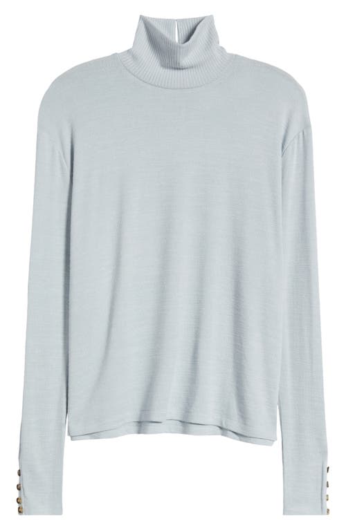 Rag & Bone Boxy Button & Loop Turtleneck In Blue
