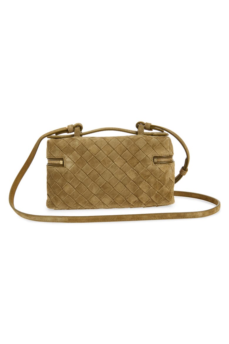 Bang Bang Intrecciato Suede Vanity Case, Alternate, color, 2856 MUD-GOLD
