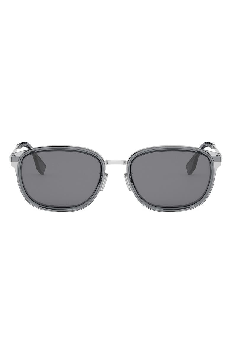 Fendi Travel 55mm Oval Sunglasses, Main, color, Grey/ Other / Smoke