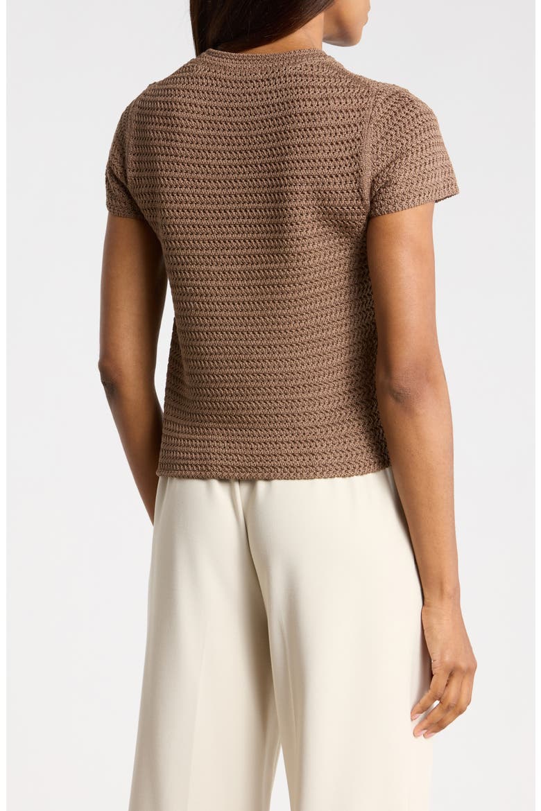 Cotton Crochet Crewneck T-Shirt, Alternate, color, DESERT WIND