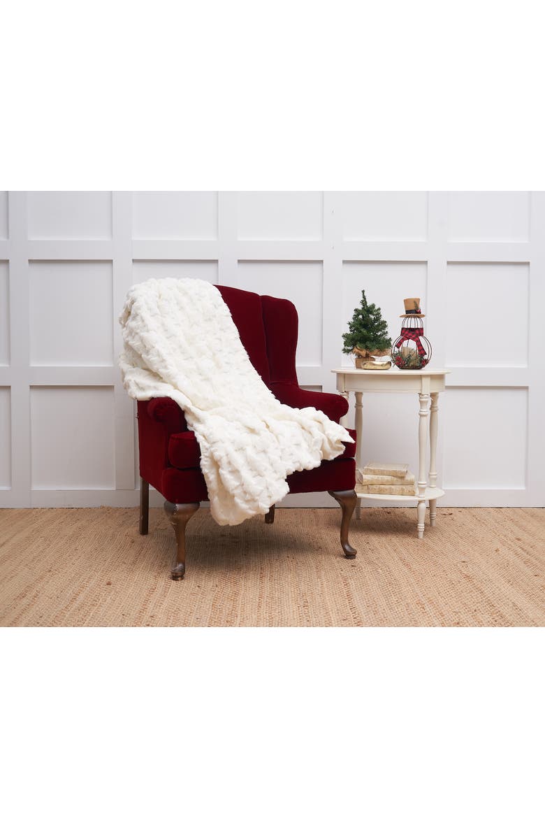 Frosted Tree Throw Blanket, Alternate, color, White