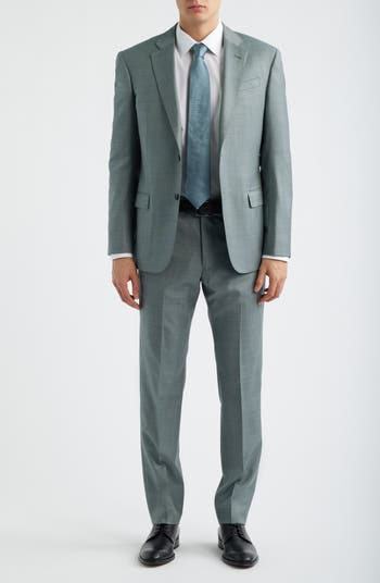 Emporio Armani Sage Green Wool Sharkskin Suit | Nordstrom