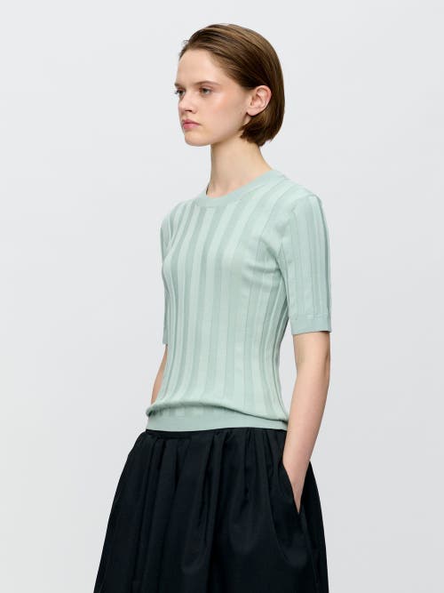 Callas Milano Deeda Crewneck Wide Rib Sweater In Green