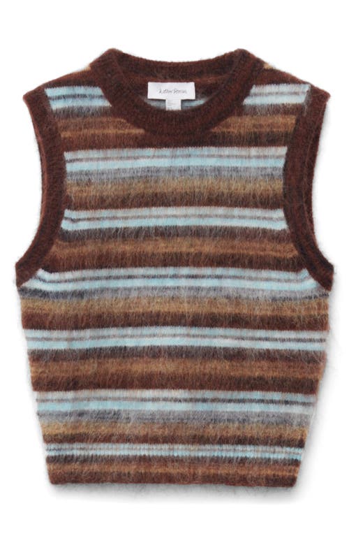 & Other Stories Stripe Wool & Mohair Blend Sweater Vest In Brown