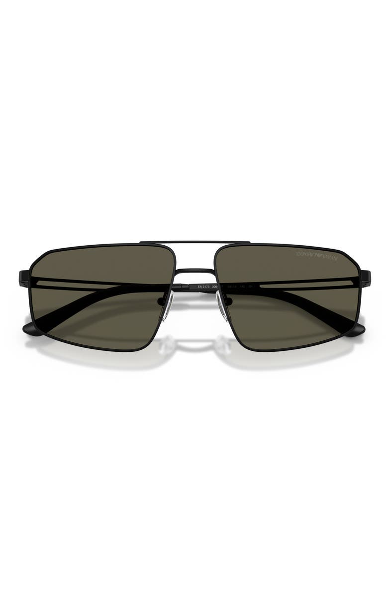 Emporio Armani 59mm Aviator Sunglasses, Alternate, color, Matte Black / Dark Grey