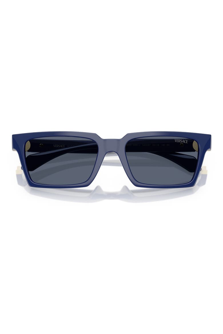 55mm Rectangular Sunglasses, Alternate, color, SOLID BLUE