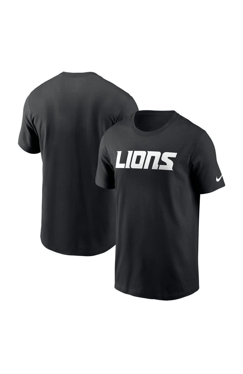 Nike Men's Nike Black Detroit Lions Primetime Wordmark Essential T-Shirt, Alternate, color, 