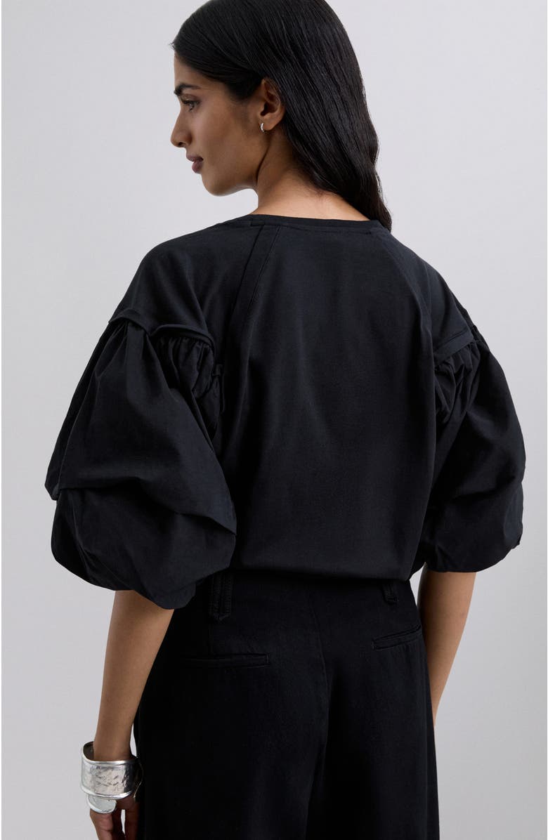 Scalpers Poplinpuff Tee, Alternate, color, Black