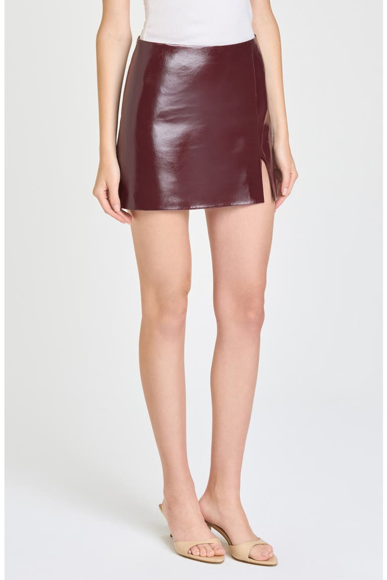 Rocky Faux Leather Miniskirt, Alternate, color, MERLOT