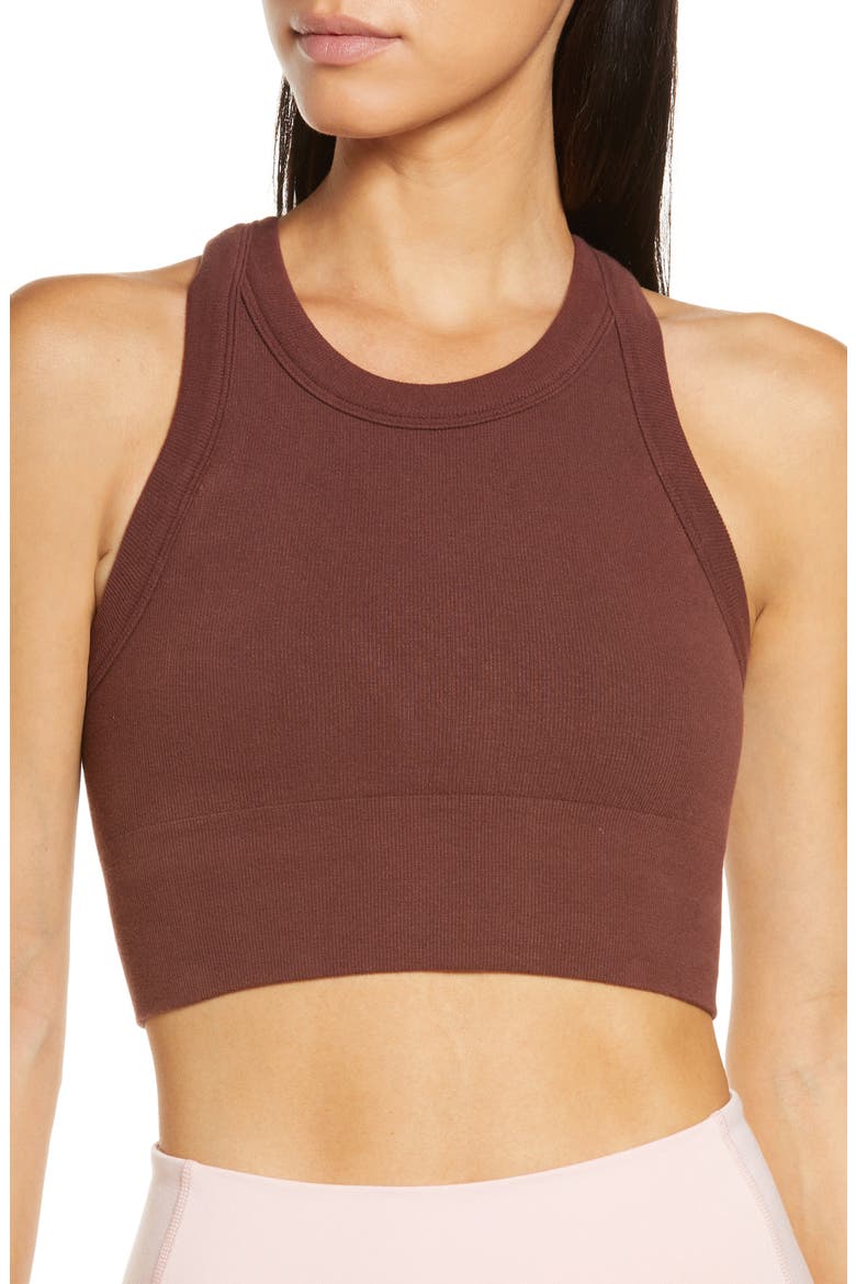 Delight Seamless Knit Bra, Main, color, CHERRY COLA