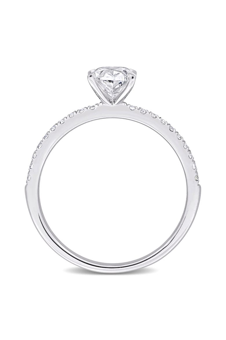 Lab Grown Diamond Oval Engagement Ring 14k, Alternate, color, White Gold