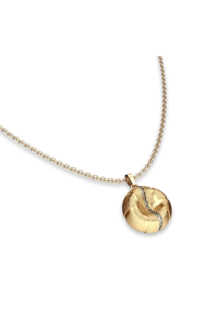 The Basketball Leaking Ball Linear Diamond Necklace, Alternate, color, Gold / White Diamond