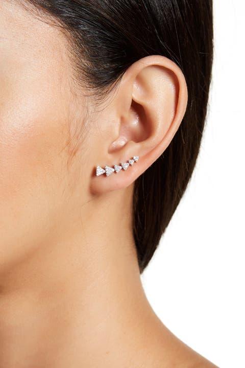 Swarovski Crystal Arrow Ear Climbers