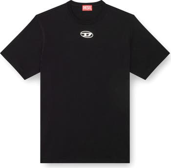 DIESEL Dロゴ Tシャツ 黒 DIESEL® Metallic Oval D Logo T-Shirt | Nordstrom