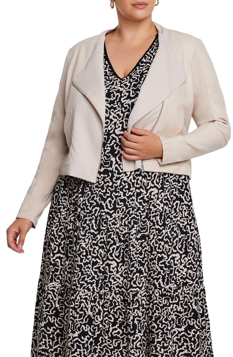 Estelle Dora Faux Leather Biker Jacket, Main, color, 