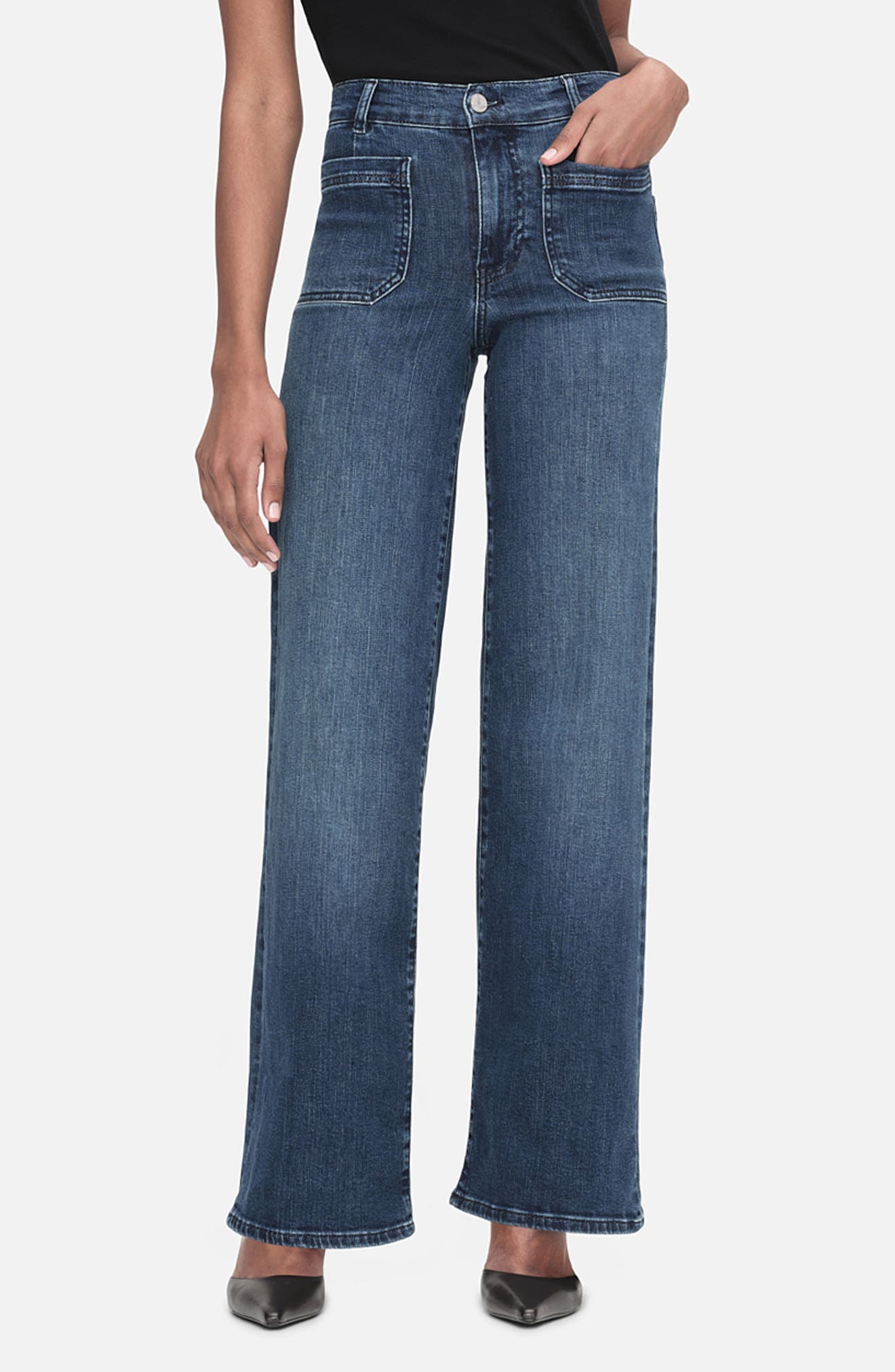 FRAME Le Slim Palazzo Pocket Wide Leg Jeans