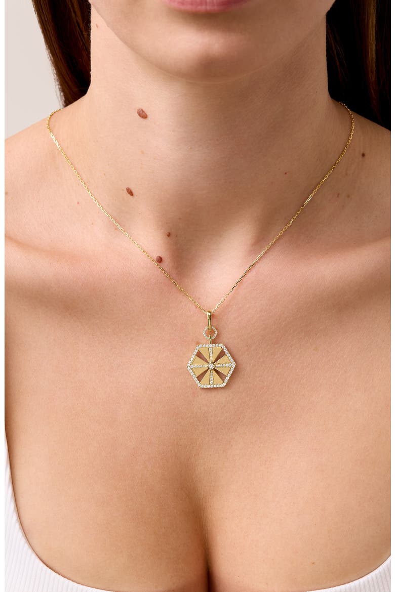 Kiera Diamond Medallion Necklace (Nordstrom Exclusive), Alternate, color, 18K YELLOW GOLD