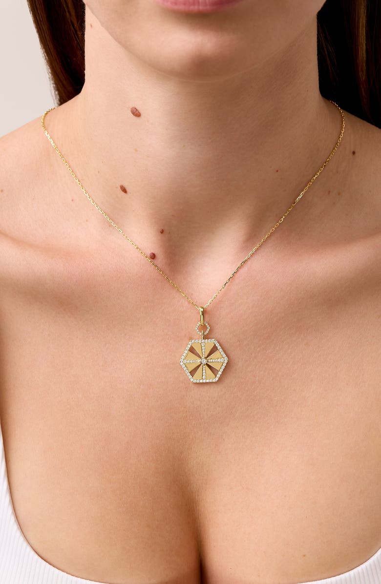 Bony Levy Kiera Diamond Medallion Necklace, Alternate, color, 18K Yellow Gold
