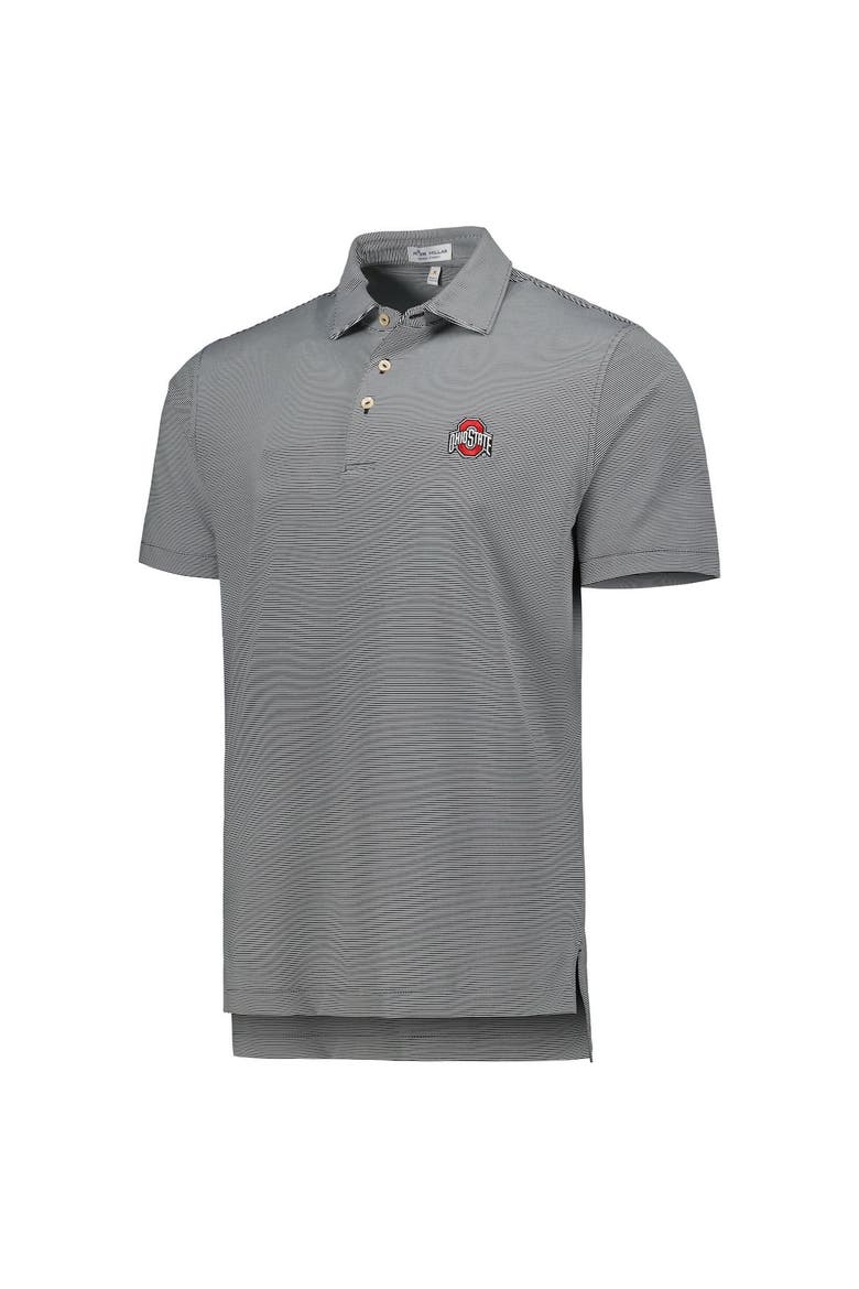 Men's Peter Millar Black Ohio State Buckeyes Jubilee Striped Performance Jersey Polo, Alternate, color, Black