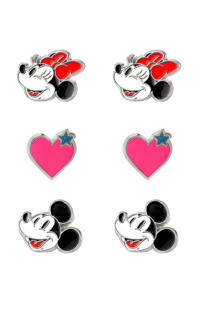 Disney Minnie and Mickey Mouse Clip On Earrings, 3-Pack, Alternate, color, Multicolor