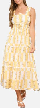 AUGUST SKY Tiered Midi Dress