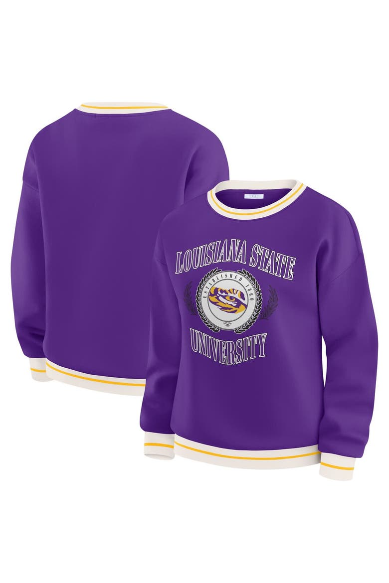 Women's WEAR by Erin Andrews Purple LSU Tigers Seal Sweatshirt, Main, color, Purple