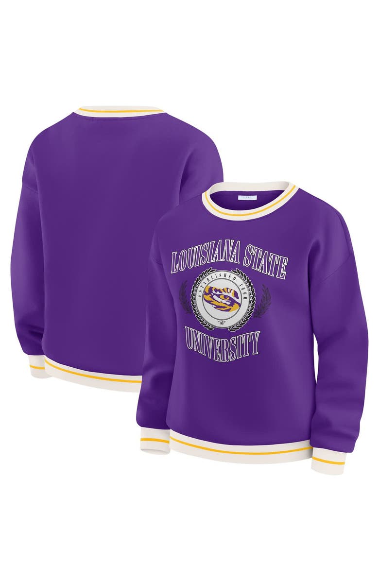 WEAR by Erin Andrews Women's WEAR by Erin Andrews Purple LSU Tigers Seal Sweatshirt, Main, color, Purple