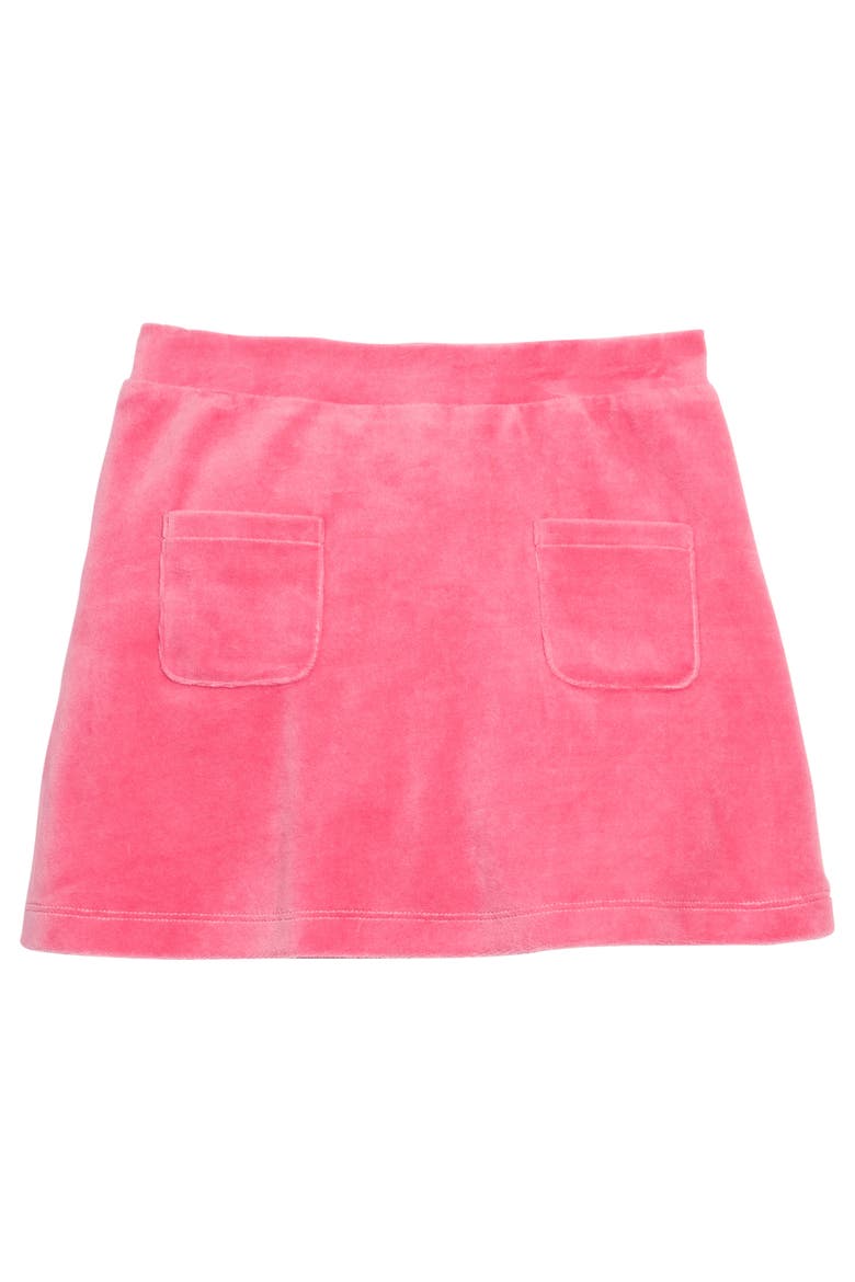 Kids' Velour Patch Pocket Skort, Main, color, Pink Velour