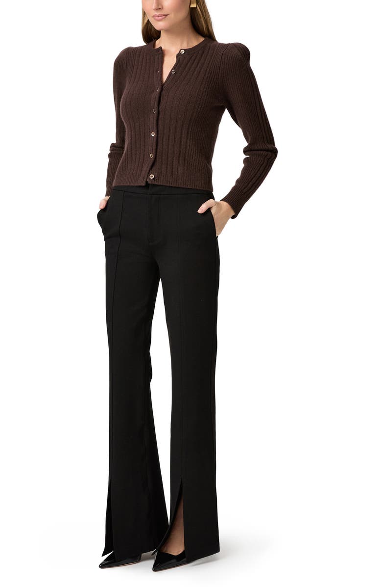 PAIGE Sofia Split Hem Flare Ponte Pants, Alternate, color, Black
