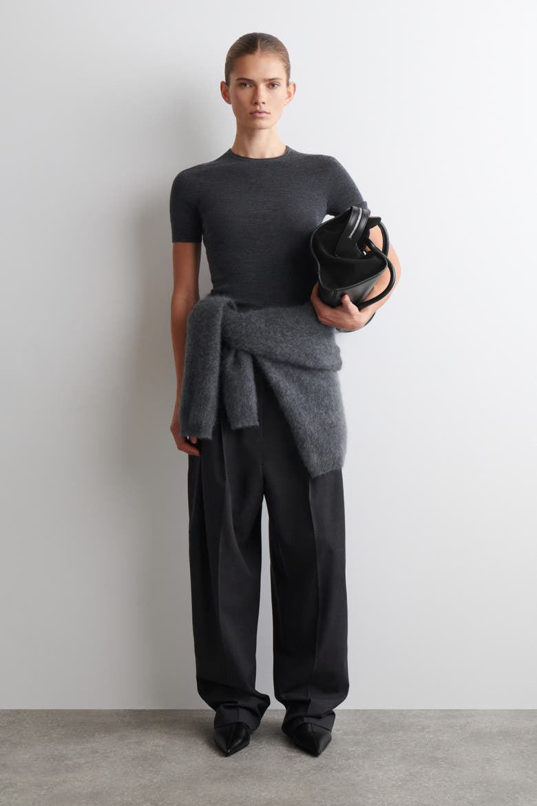 Seamless Merino Wool T-Shirt, Alternate, color, CHARCOAL MÉLANGE