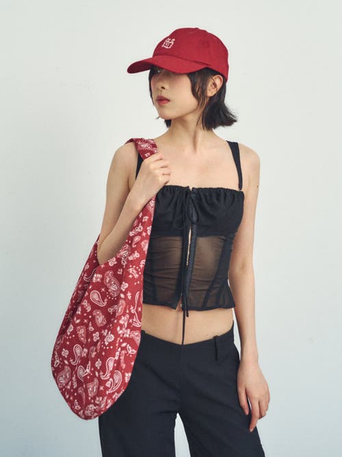 Lost Pattern Nyc "paisley" Cotton Hobo Shoulder Bag In Multi