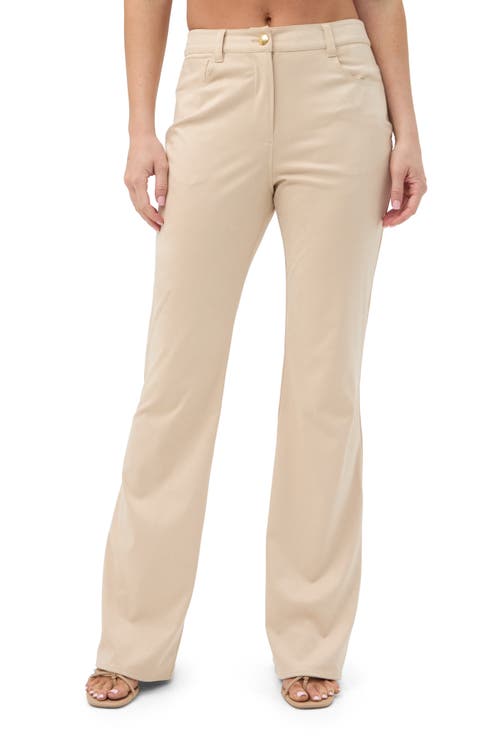 Trina Turk Apple Bottom Faux Suede Flared Pant In Neutral