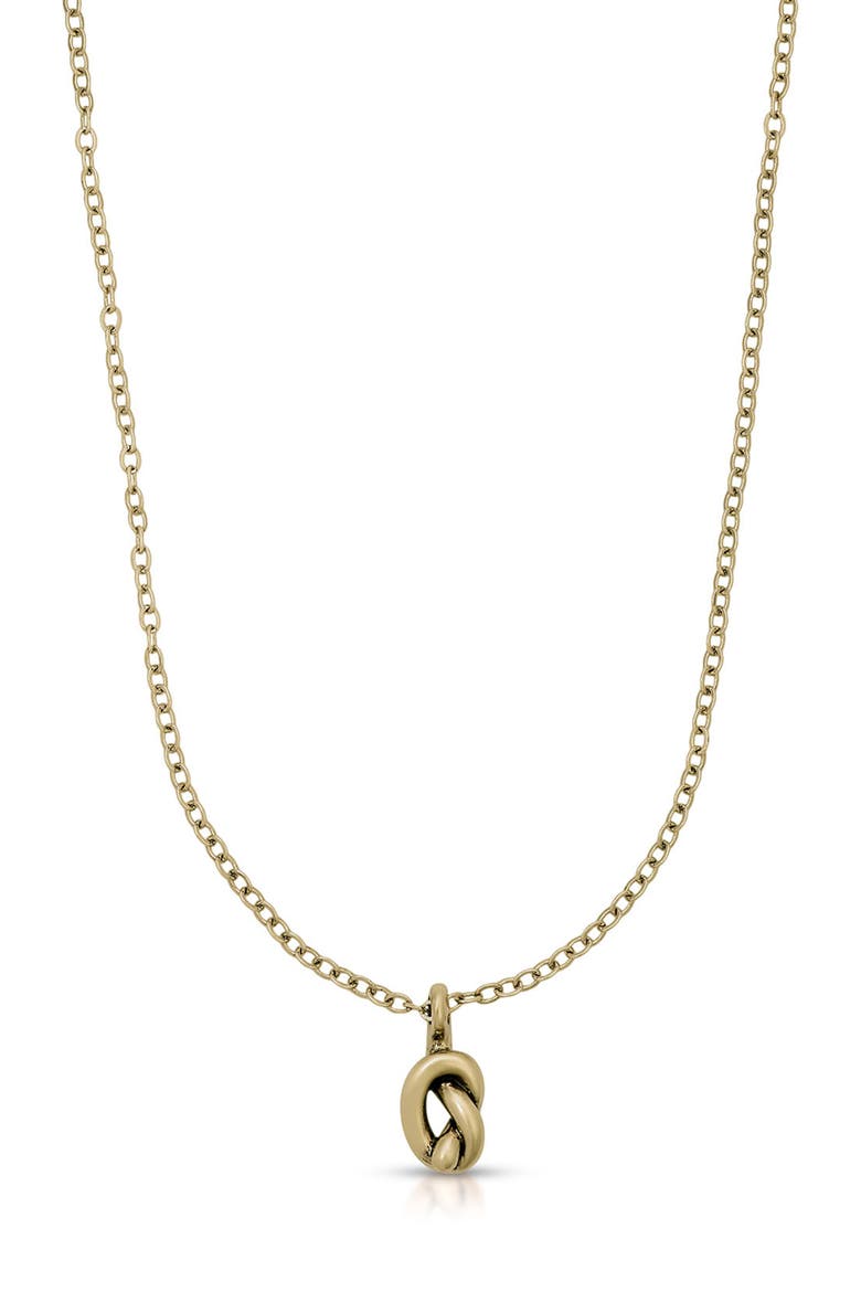 Men's Knotted Pendant Necklace, Main, color, BRASS