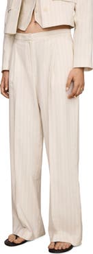 MANGO Stripe Straight Leg Pants