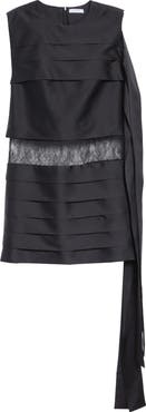FERRAGAMO Lace Trim Silk Minidress