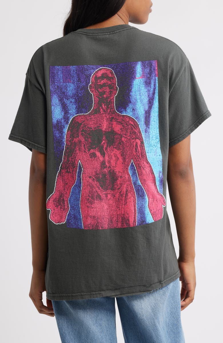 Merch Traffic Nirvana Silver Cotton Graphic T-Shirt, Alternate, color, Charcoal