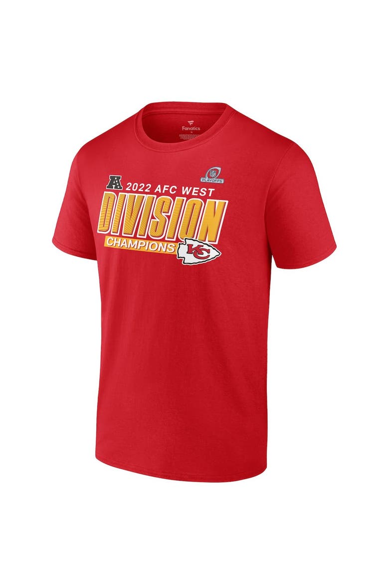 Men's Fanatics Branded Red Kansas City Chiefs 2022 AFC West Division Champions Big & Tall Divide & Conquer T-Shirt, Alternate, color, Red