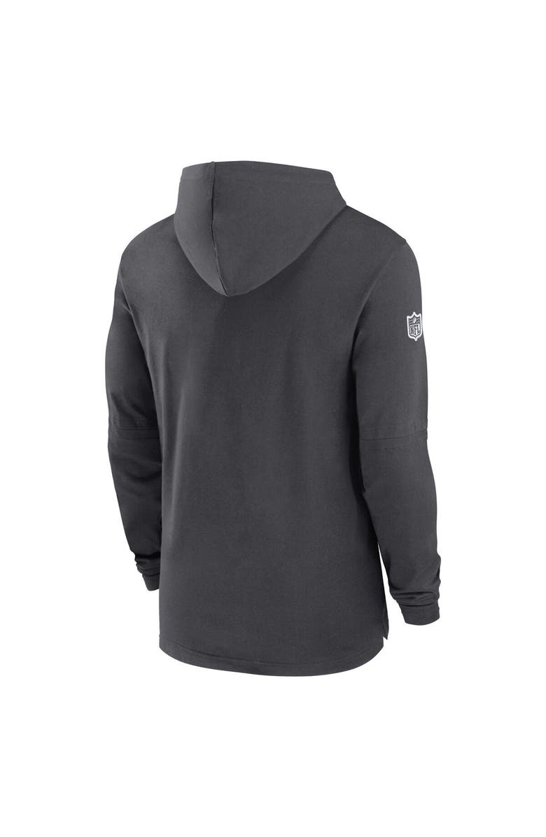 Nike Men's Nike Charcoal Dallas Cowboys 2024/25 Sideline Performance Long Sleeve Hoodie T-Shirt, Alternate, color, Charcoal