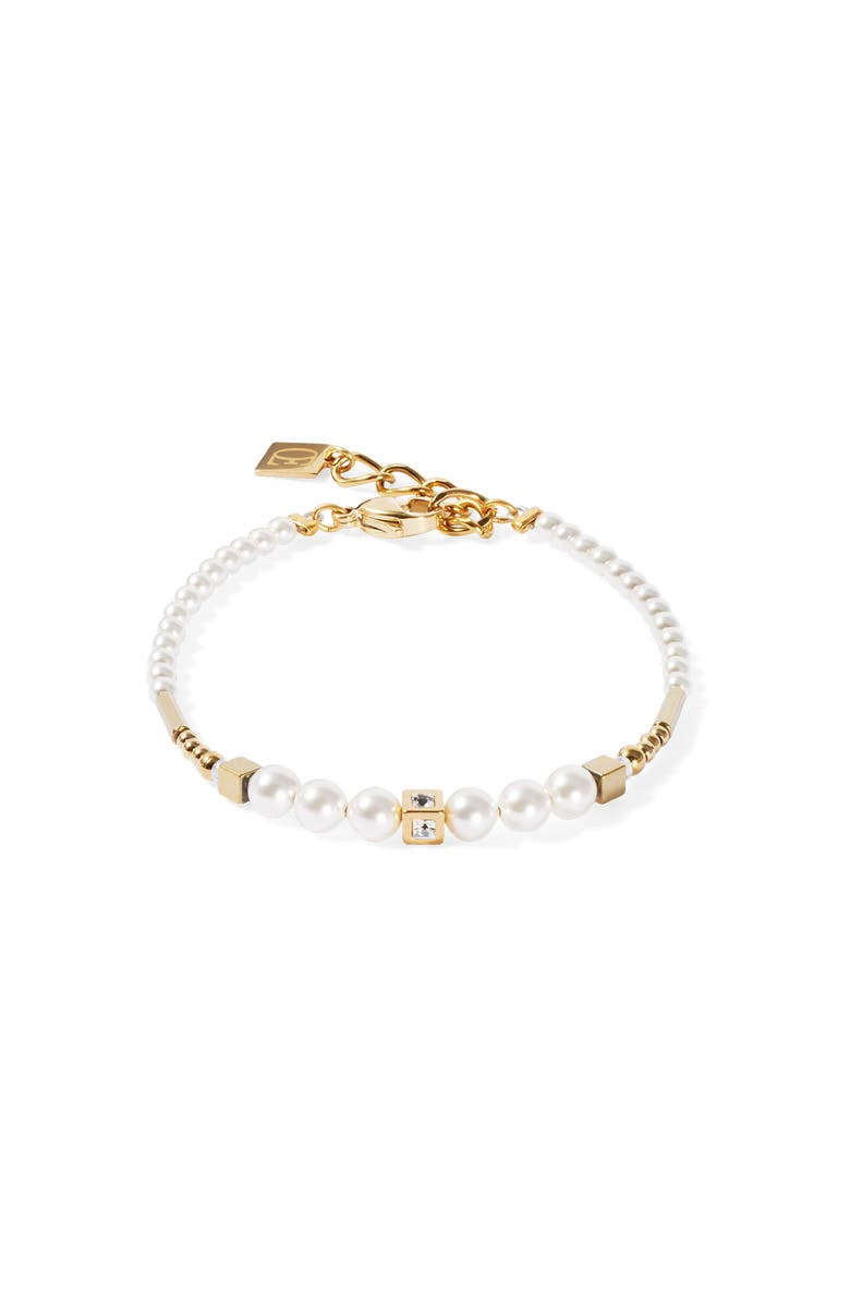 COEUR DE LION Shimmering Princess Gold Bracelet, Main, color, Pearl - White