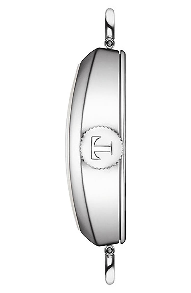 Tissot Heritage Tonneau Leather Strap Watch, 22mm, Alternate, color, Silver