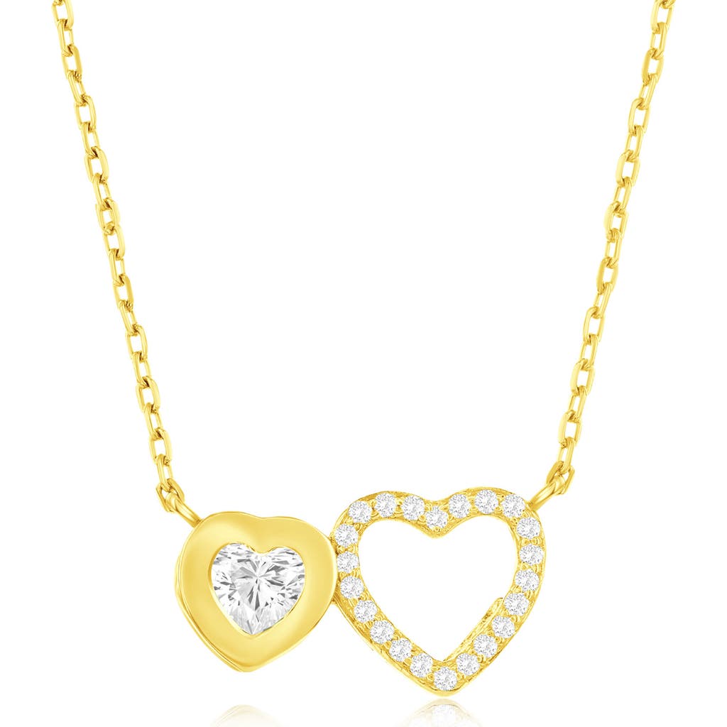 Shop Simona Double Heart Cubic Zirconia Pendant Necklace