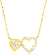 SIMONA Double Heart Cubic Zirconia Pendant Necklace