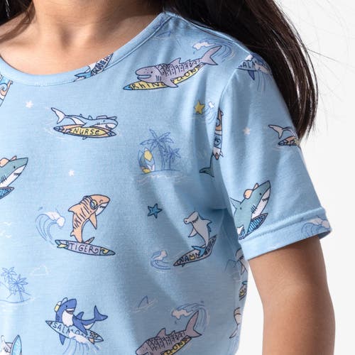 Bellabu Bear Shark School Kids 2-piece Short Sleeve & Shorts Pajama Set