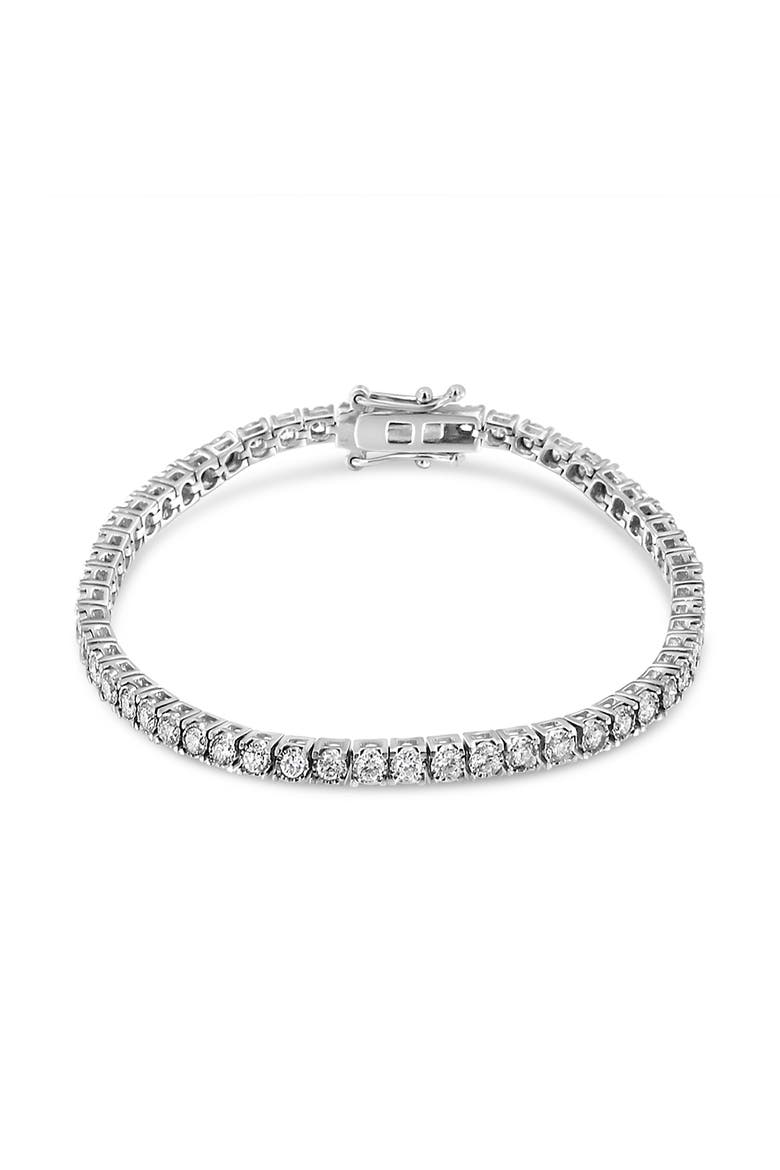 14K White Gold 3.0 Ctw Miracle Set Lab Grown Diamond Illusion  Tennis Bracelet, Main, color, White