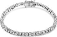 Haus of Brilliance 14K White Gold 3.0 Ctw Miracle Set Lab Grown Diamond Illusion Tennis Bracelet