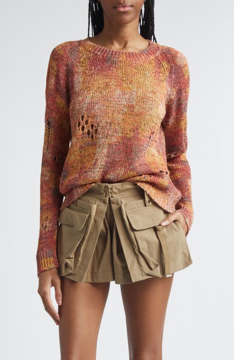 Haby Openwork Ladder Stitch Sweater