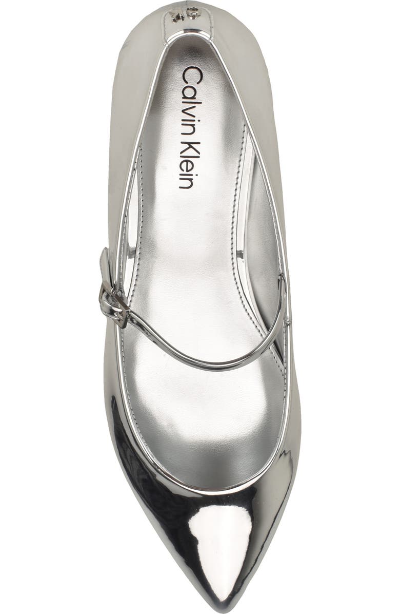 Calvin Klein Kamryn Pointed Toe Flat, Alternate, color, Silver