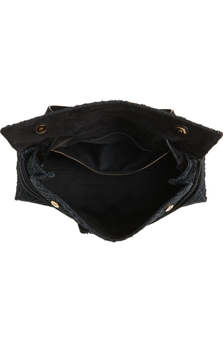 Moschino Tie Me East/West Shoulder Bag, Alternate, color, 00A Black/ Black